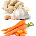 Fresh Carrots, Ginger, and Garlic